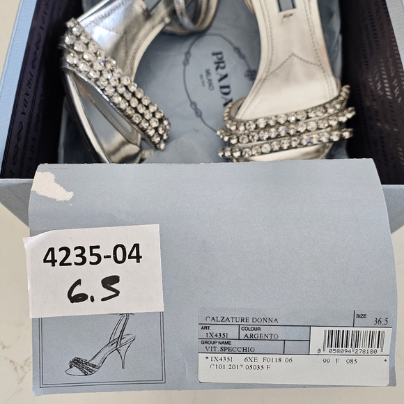 PRADA patent Leather Crystal Embellishments Sandals Size 36.5 EU - Picture 6 of 7